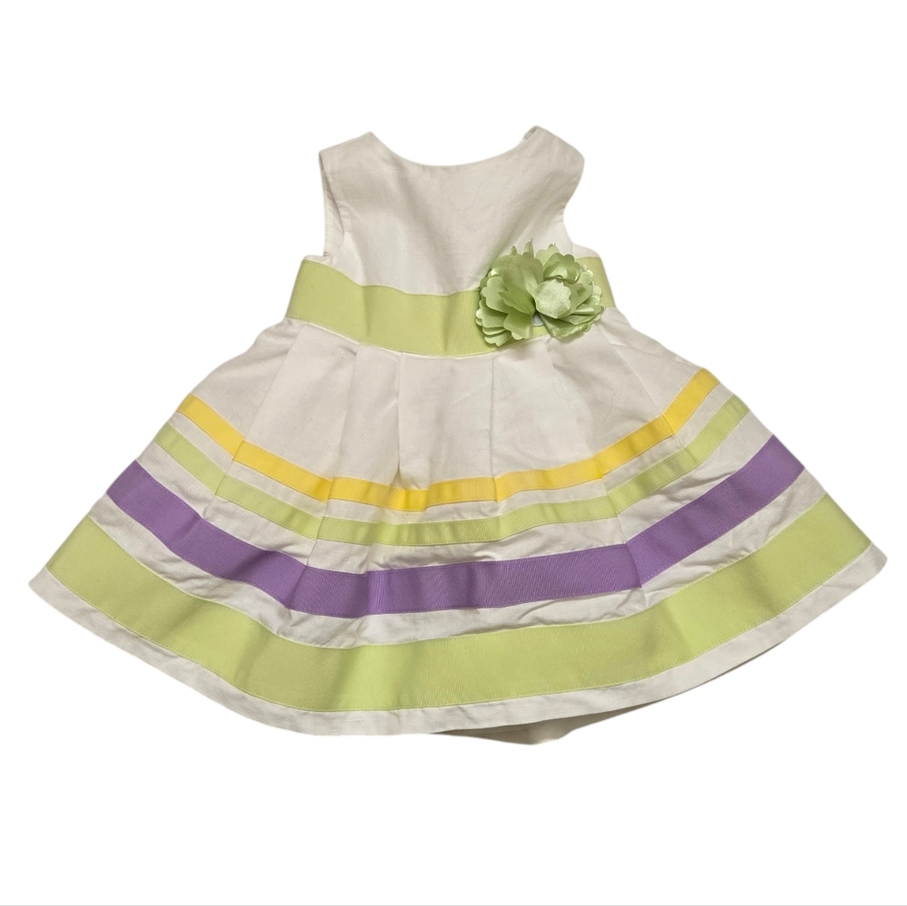 Gymboree infant girl's linen sleeveless formal easter dress 0-3 months